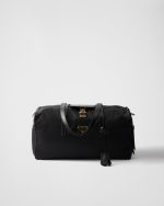 Large Re-Nylon Top-Handle Bag With Padlock